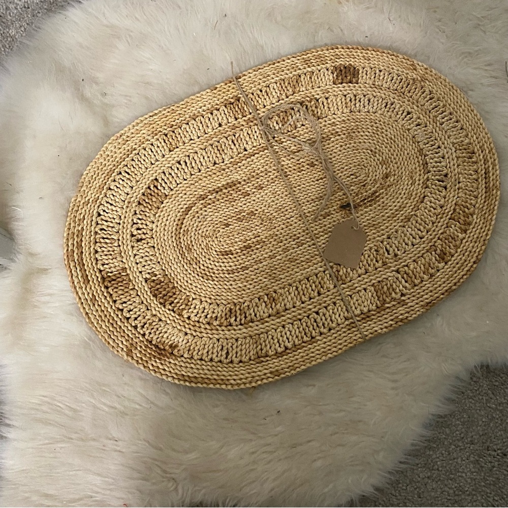 Woven Natural Jute Table Placemats, Set of 2
